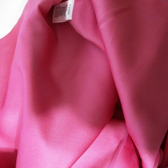 Mason Lambskin asymmetrical min formal dress women 2 colorblock retro temporary - Picture 6 of 10